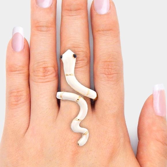 Snake Ring Gold Plated Adjustable - Picture 1 of 1